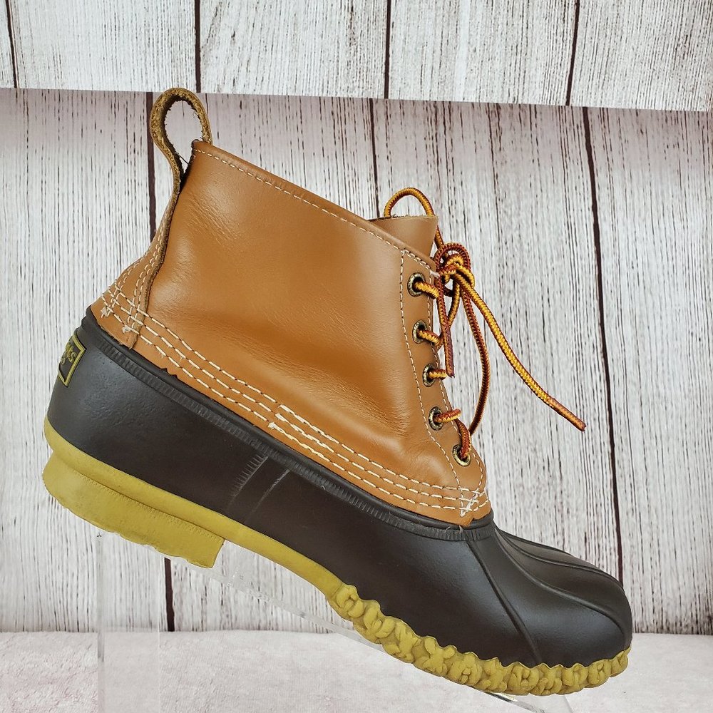 LL Bean Leather Lace Up Duck Boots Size 10 M